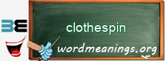 WordMeaning blackboard for clothespin